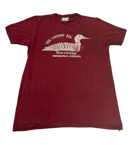 Vintage Maroon Duck ‘The Looney Bin’ T-shirt (S)
