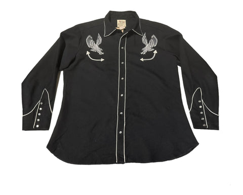 Vintage H Bar C California Ranchwear - Black Eagle - Western Shirt (XL)