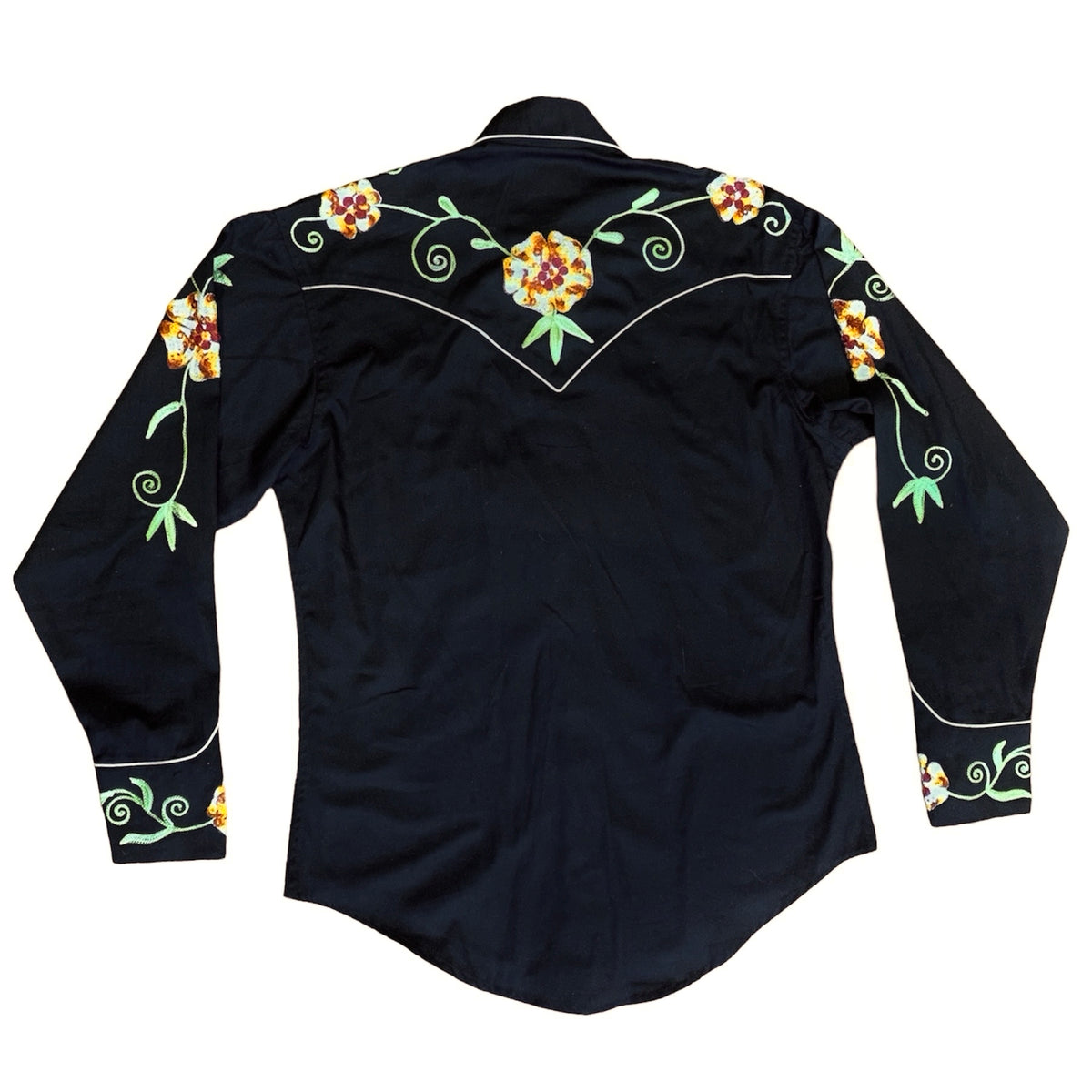 Rockmount Ranch Wear Western Shirt Floral Embroidery Cotton