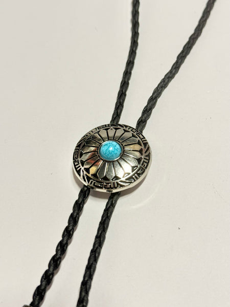 Bolo Tie - Silver and Turquoise