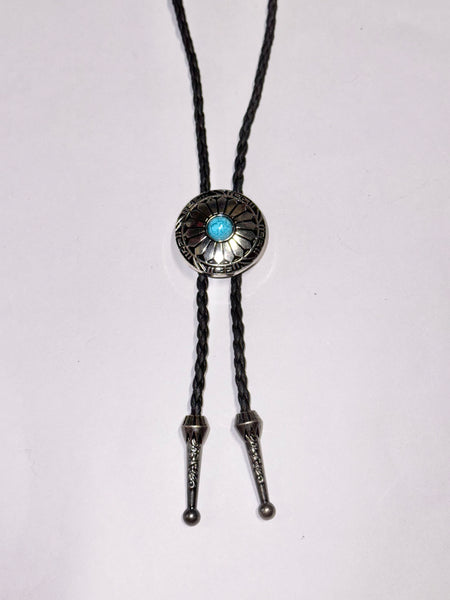 Bolo Tie - Silver and Turquoise