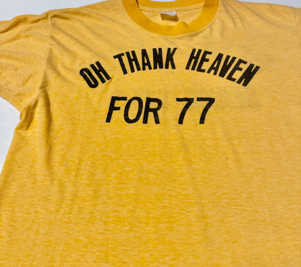 Vintage Yellow ‘Oh Thank Heaven for 77 T-shirt (S-M)