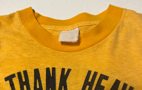 Vintage Yellow ‘Oh Thank Heaven for 77 T-shirt (S-M)