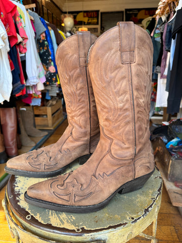 Vintage Light Nubuck Suede Cowboy Boots (10 Womens)