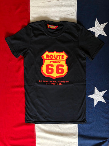 Route 66 Shield Logo T-Shirt - Black/Colour