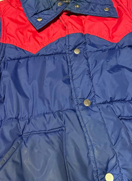 Vintage Blue and Red Puffer Vest (M-L)