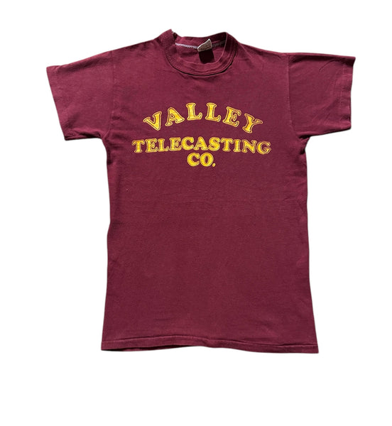 Vintage Maroon Valley Telecasting Co Ringer T-shirt (XS)