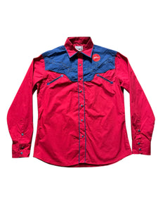 Vintage Red and Blue ‘Ace of Diamond’ - Western Shirt (M)