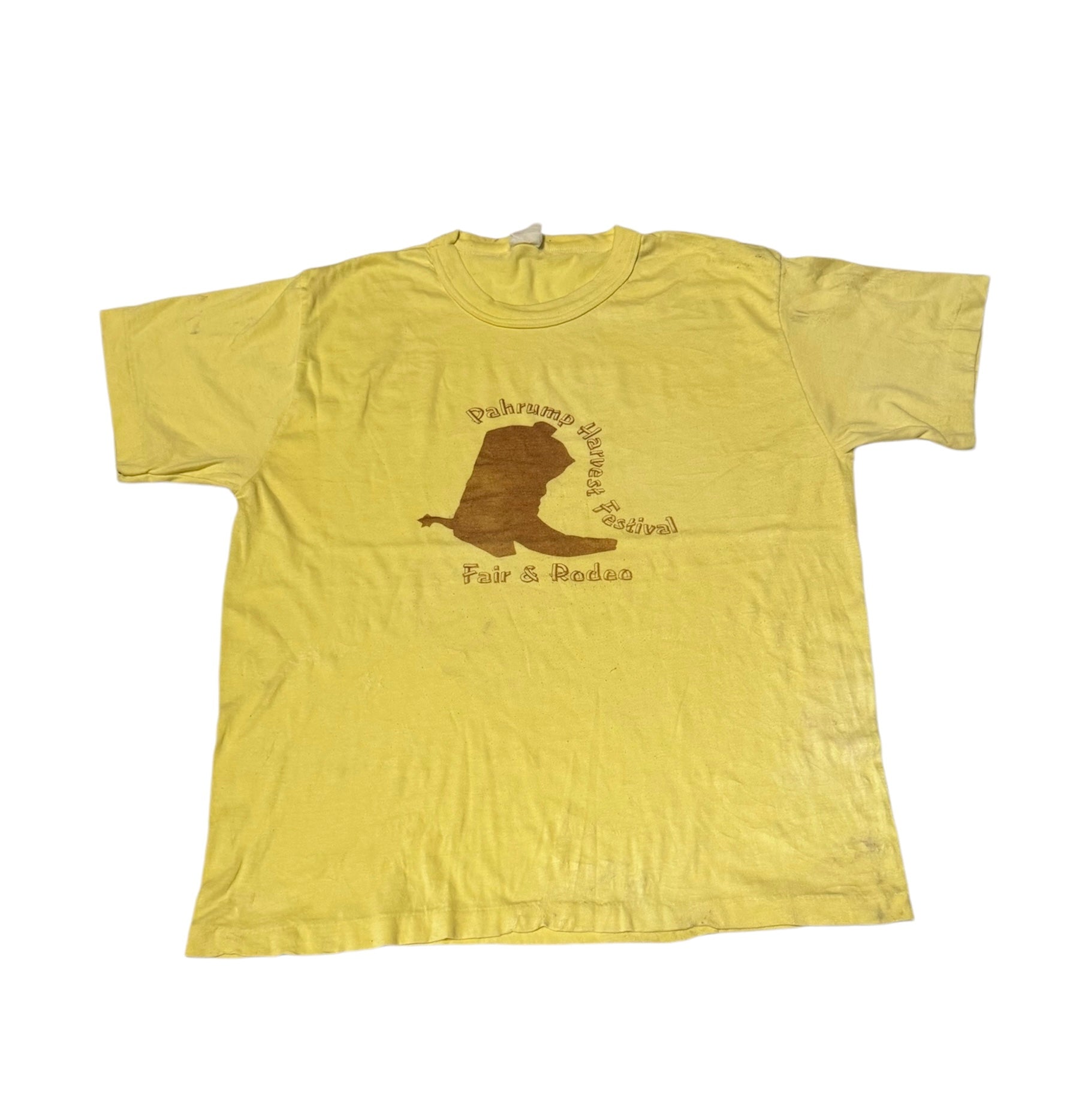 Vintage Yellow Cowboy Boot Rodeo T-shirt (M-L)