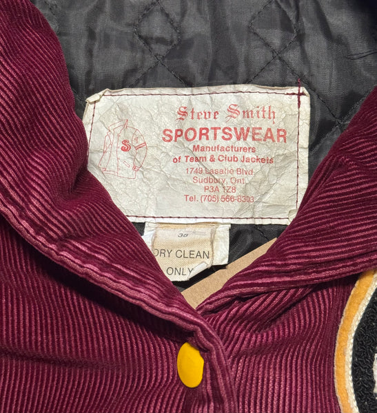 Vintage Burgundy Varsity Jacket (S-M)