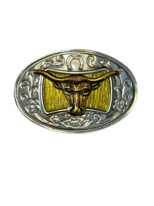 Metal Longhorn Resin Lurex Belt Buckle