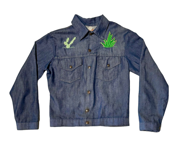 Vintage Hand- Embroirdered 70s Denim Jacket (S)