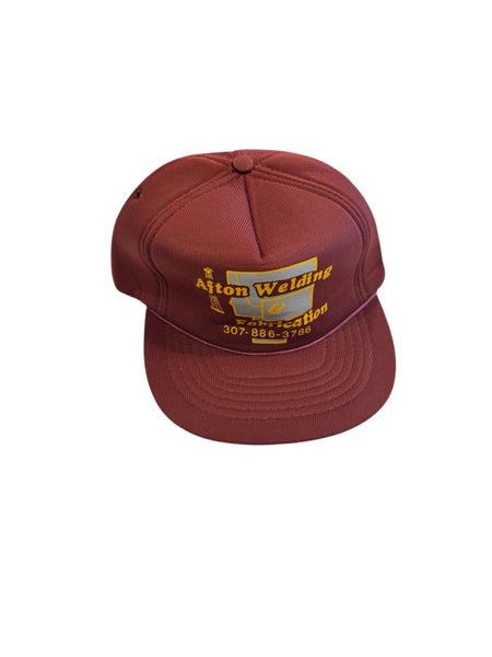Vintage Afton Welding Burgundy Trucker Hat