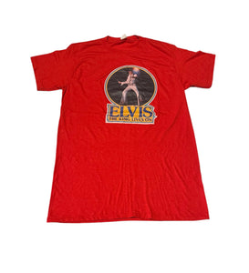 Vintage 70s Red Elvis T-shirt (XL)