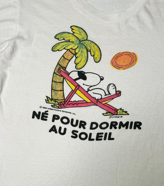 Vintage 80s Snoopy -Au Soleil T-shirt (S/M)