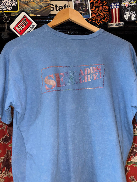 Vintage Glitter Blue ‘I’m a Satisfier’  T-shirt (L)