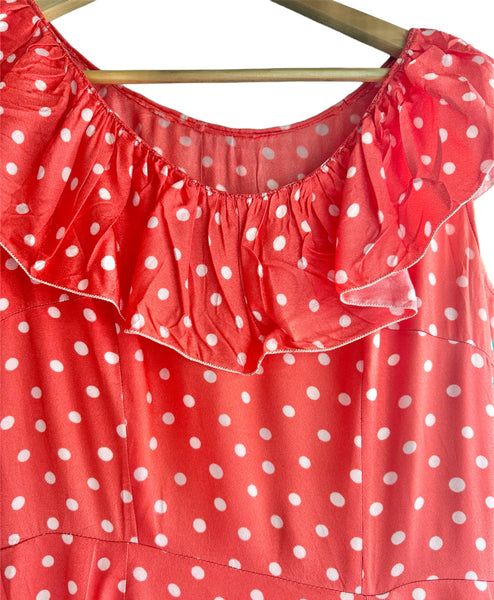 Vintage Red Polka Dot Dress (8-10)