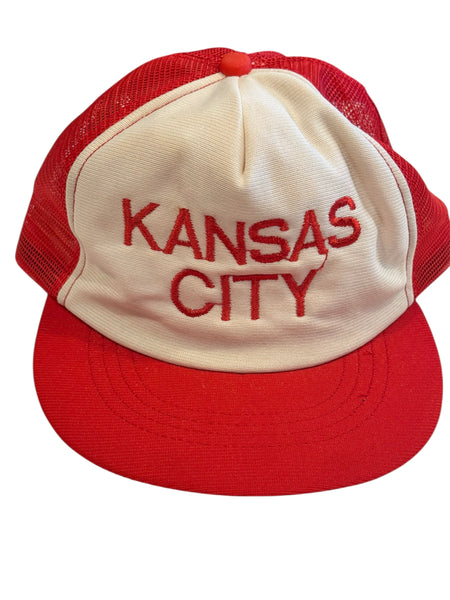 Vintage Red Kansas City Trucker Hat