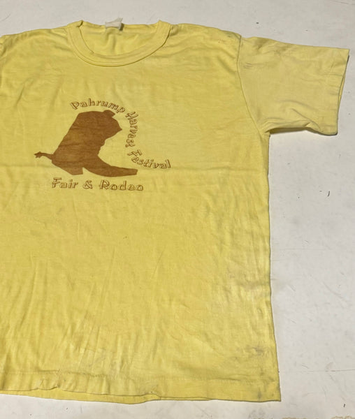 Vintage Yellow Cowboy Boot Rodeo T-shirt (M-L)