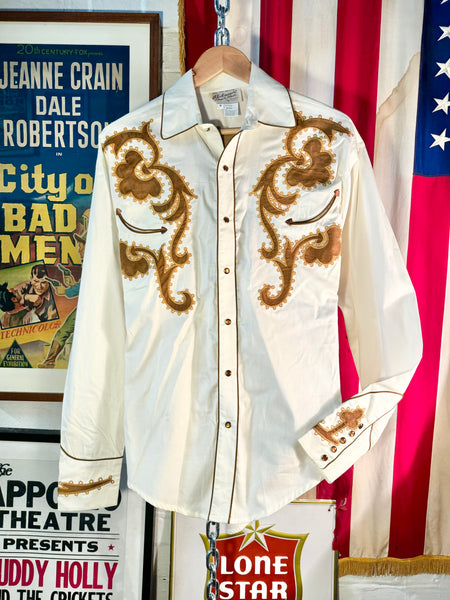 Rockmount Ranch Wear Western Shirt -Chamois & Embroidery in Ivory