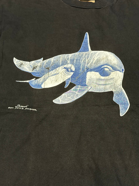 Vintage 91’ Dolphins Santa Fe T-shirt (L)