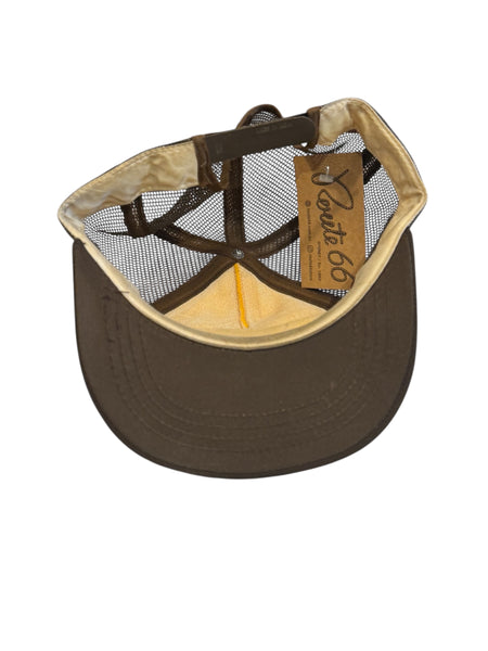 Vintage Brown Yellow Manana Construction Trucker Hat