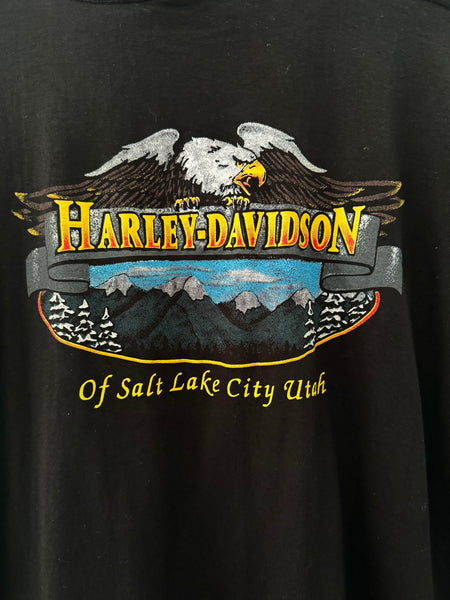 Steer Skull Harley Davidson Vintage T-shirt (L-XL)