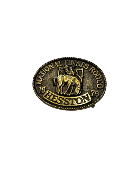 Metal Hesston Rodeo Belt Buckle