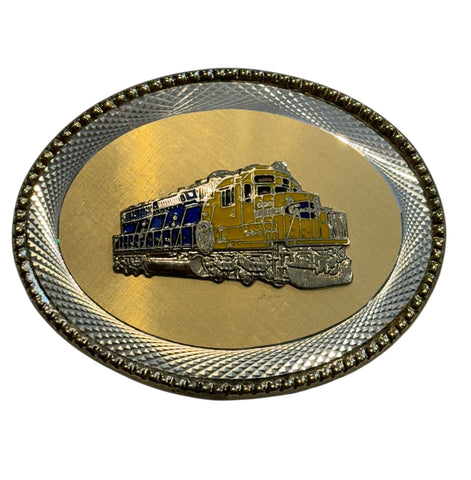 Vintage Belt Buckle - Golden Train