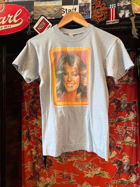 Vintage Blue Farrah Fawcett  T-shirt (S)