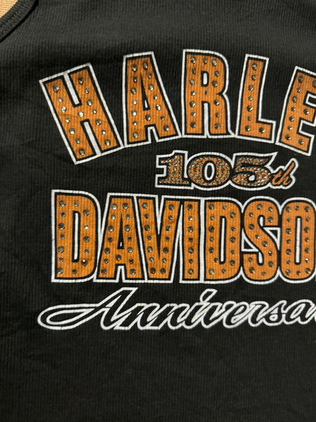 Vintage Harley Davidson Rhinestone 105th Tank Top (M)