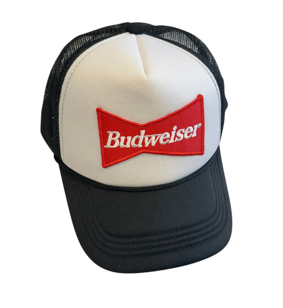 Black White Budweiser Trucker Hat