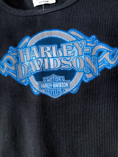 Vintage Harley Davidson Blue Sparkly Tank (M)