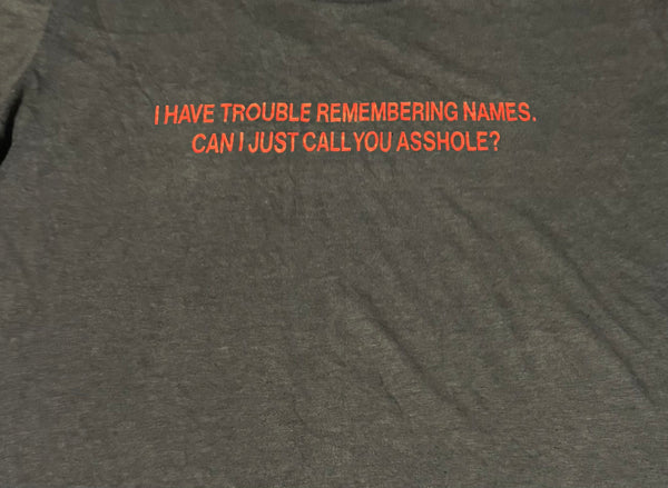 Vintage Dark Grey - Remembering Names T-shirt (M-L)