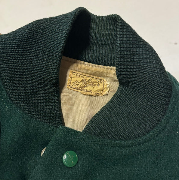 Vintage Wool Green Letterman Jacket (M)