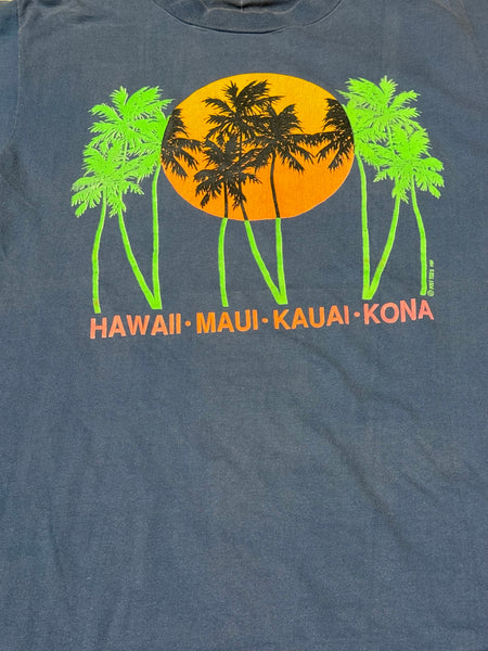 Vintage Blue Hawaii Palm Trees 1989 T-shirt (M)