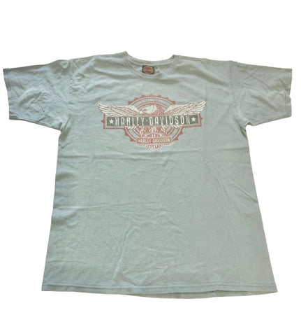 Faded Blue Harley Davidson Orlando Vintage T shirt (L)