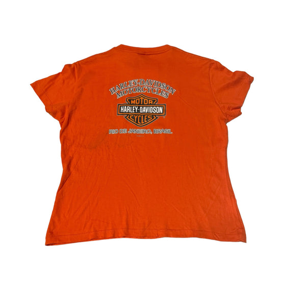 Vintage Harley Davidson Orange Baby Tee (M)