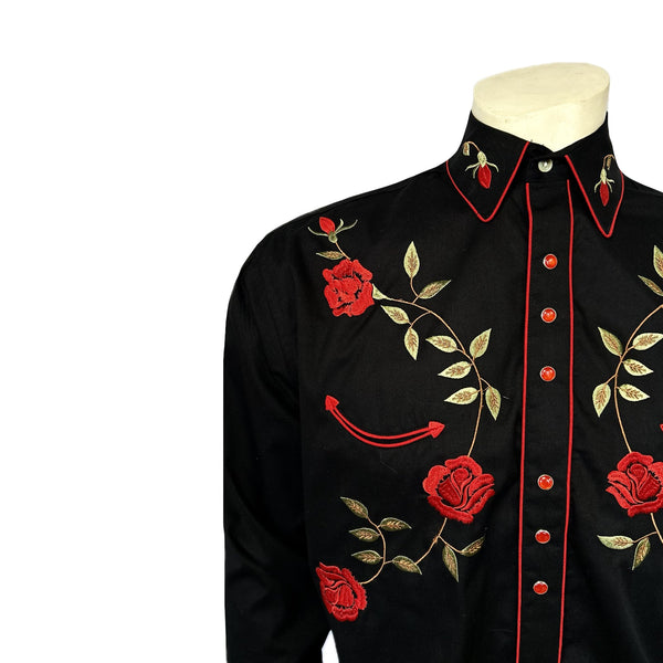 Rockmount Ranch Wear Western Shirt - Black Rose Embroidery