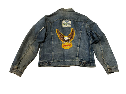 Vintage Levi Thrashed Denim Jacket - Yamaha patches (M-L)