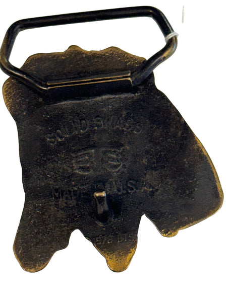 Vintage Belt Buckle - Bronze BASS Fish