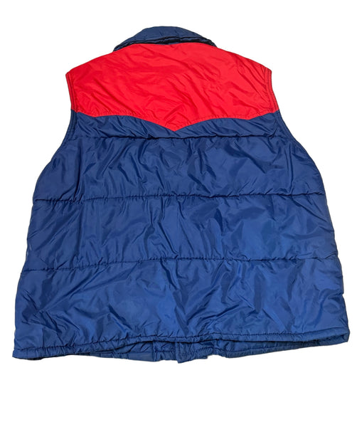 Vintage Blue and Red Puffer Vest (M-L)