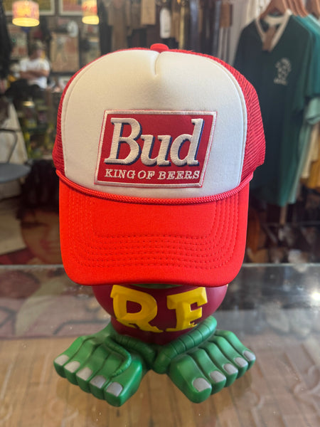 Bud King of Beers - White & Red Trucker Hat