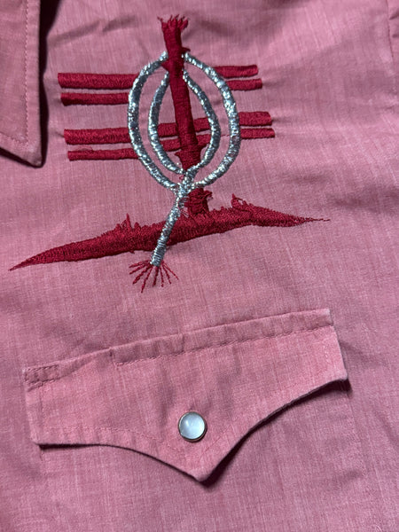 Vintage ‘Young Bloods’ Pink Whip Western Shirt (L)