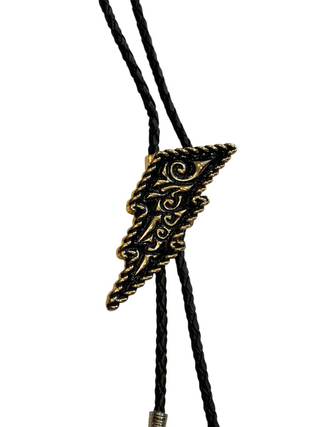 Bolo Tie - Golden Lightening Bolt