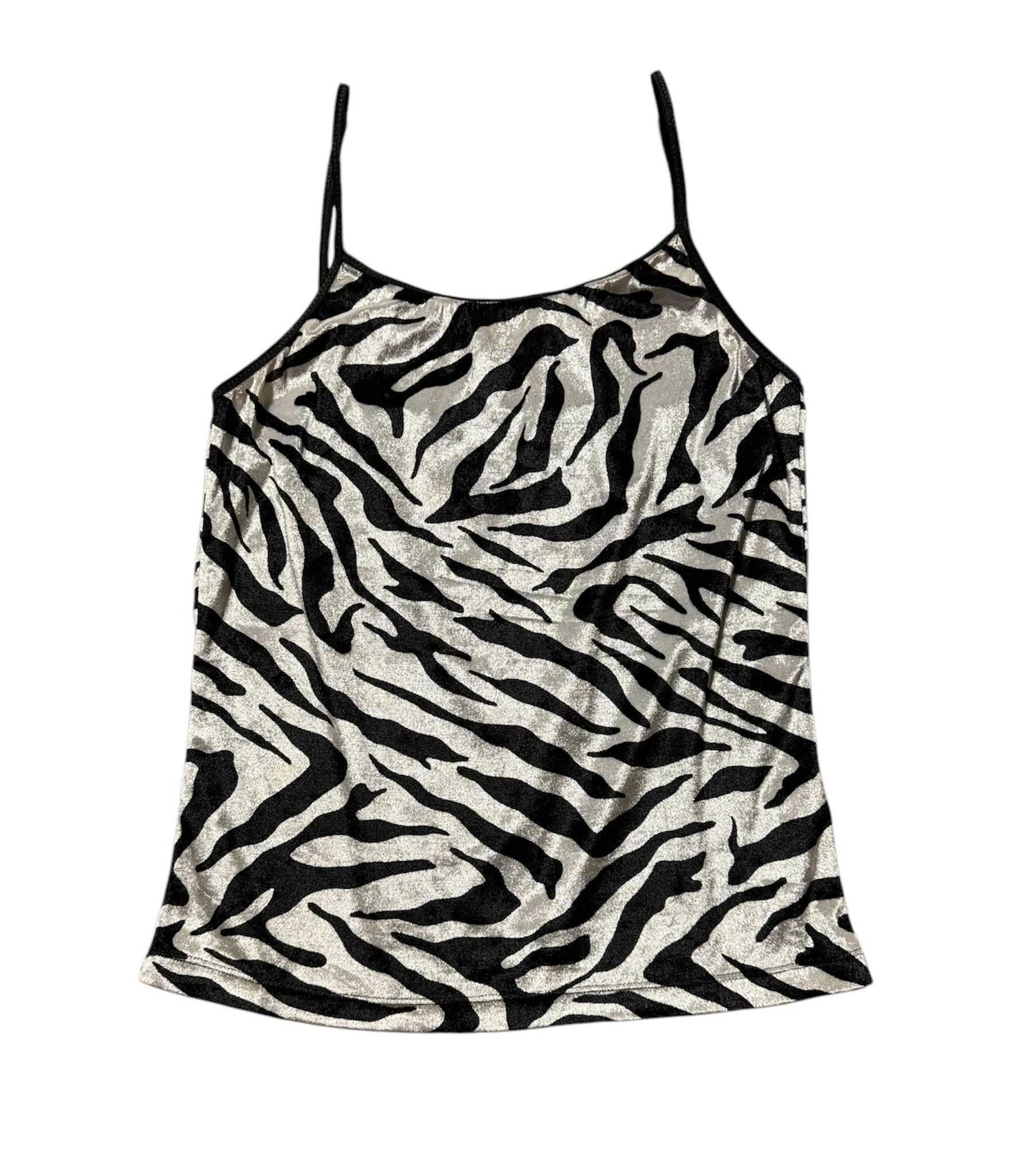 Vintage Velvet Zebra Singlet Top (8-10)