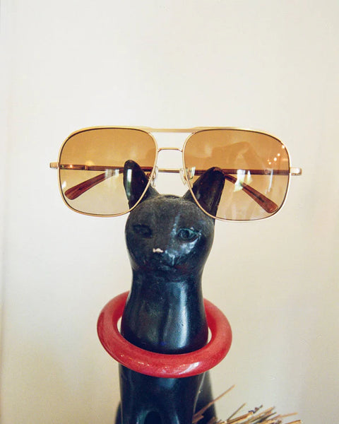 Crap Eyewear - The Glass Bubble -Brushed Gold & Cinnamon Bio / Vintage Mustard