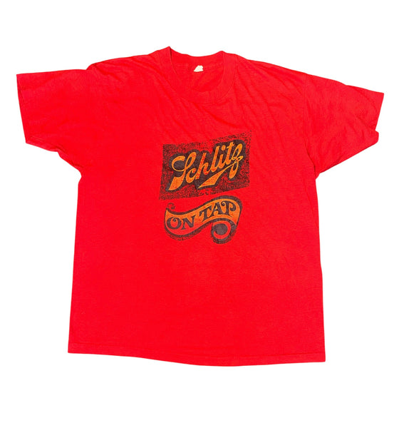 Vintage Red Schlitz Beer T-shirt (XL)