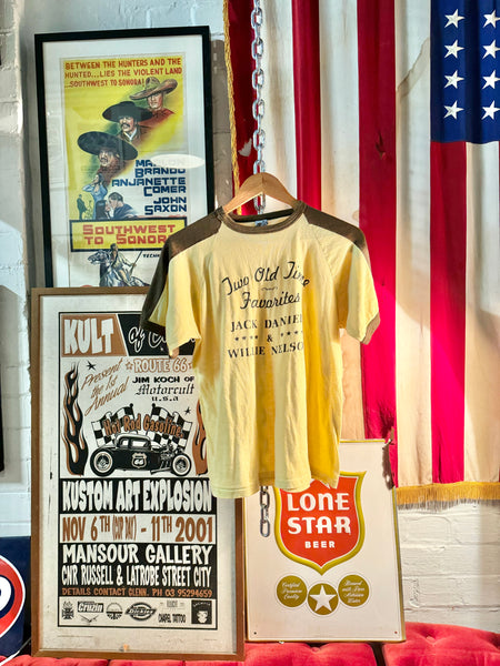 Jack Daniels x Willie Nelson Vintage Ringer T-shirt (M-L)