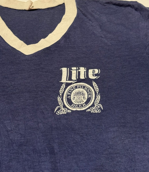 Vintage 82’ Lite Beer Blue Ringer T-shirt (S)